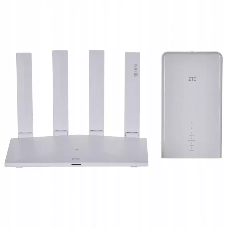 Wi-Fi maršrutētāja komplekts ZTE MC889 ar 5G LTE āra iekārtu, Wi-Fi 6, divu joslu 2.4/5 GHz, 160 MHz, 5x Gigabit porti, PoE, IP65 āra