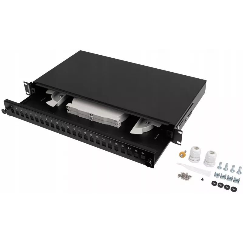 Šķiedru optikas sadales kārba Rack 1U 24x SC LC 19
