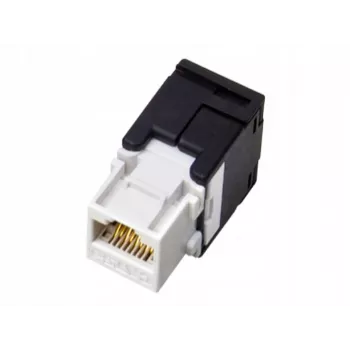 RJ45 vadu savienotājs Alantec MB001, taisna sievišķā, zeltīti kontakti, AWG 22/24, 568 A, termoplasts, melns/baltss