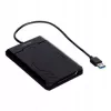 Cietā diska/SSD korpuss Unitek Y-3036, 2,5 collu SATA III, USB 3.2 Gen 1 (5 Gbit/s), UASP, iebūvēts USB-A kabelis, melns