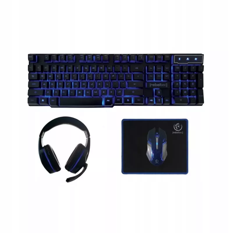Tastatūra un pele Rebeltec SHERMAN Gaming USB QZERTY angļu melna