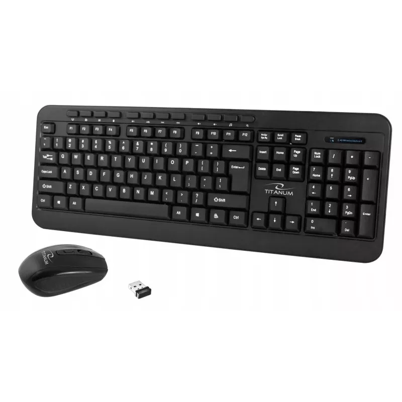 Bezvadu tastatūras un peles komplekts ESPERANZA Akron TK109 2,4 GHz, USB uztvērējs, melns
