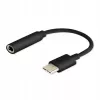Kabeļu savienotāju adapteris SAVIO AK-35/B USB Type-C (3.1) vīrišķais uz 3,5 mm sievišķo, melns