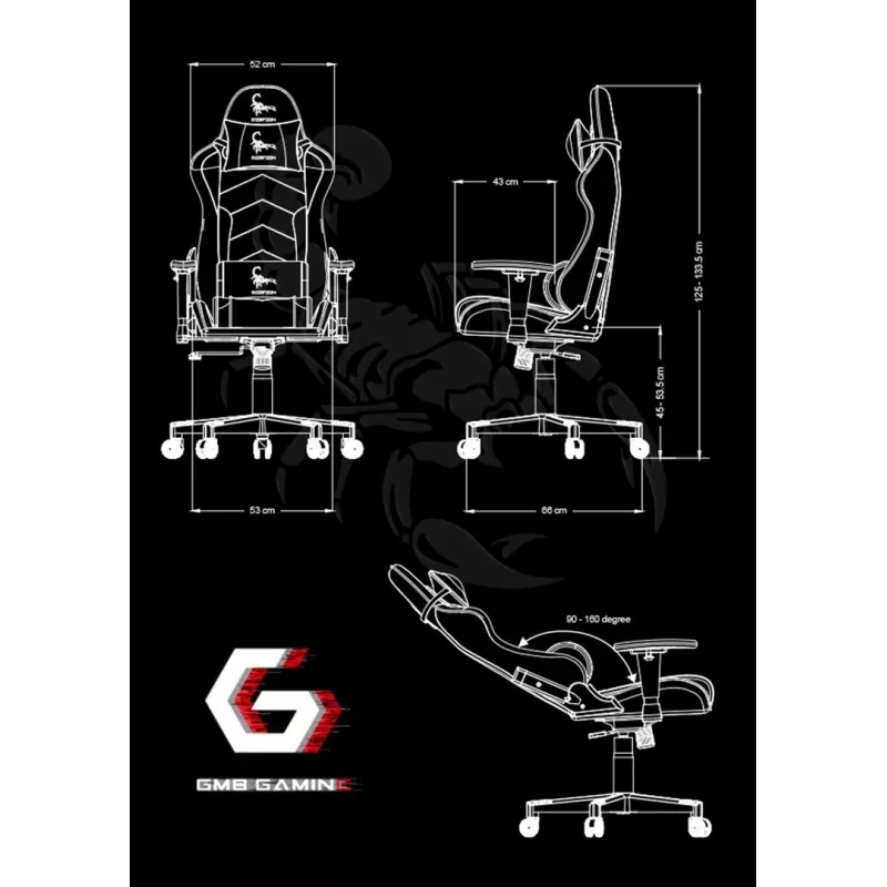 PC spēļu krēsls Gembird GC-SCORPION-02X