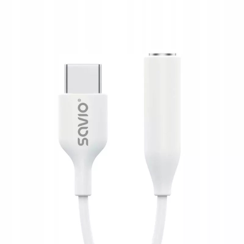 USB Type 3.1 C (M) – Jack 3.5mm (F) Audio adapter White SAVIO AK-52