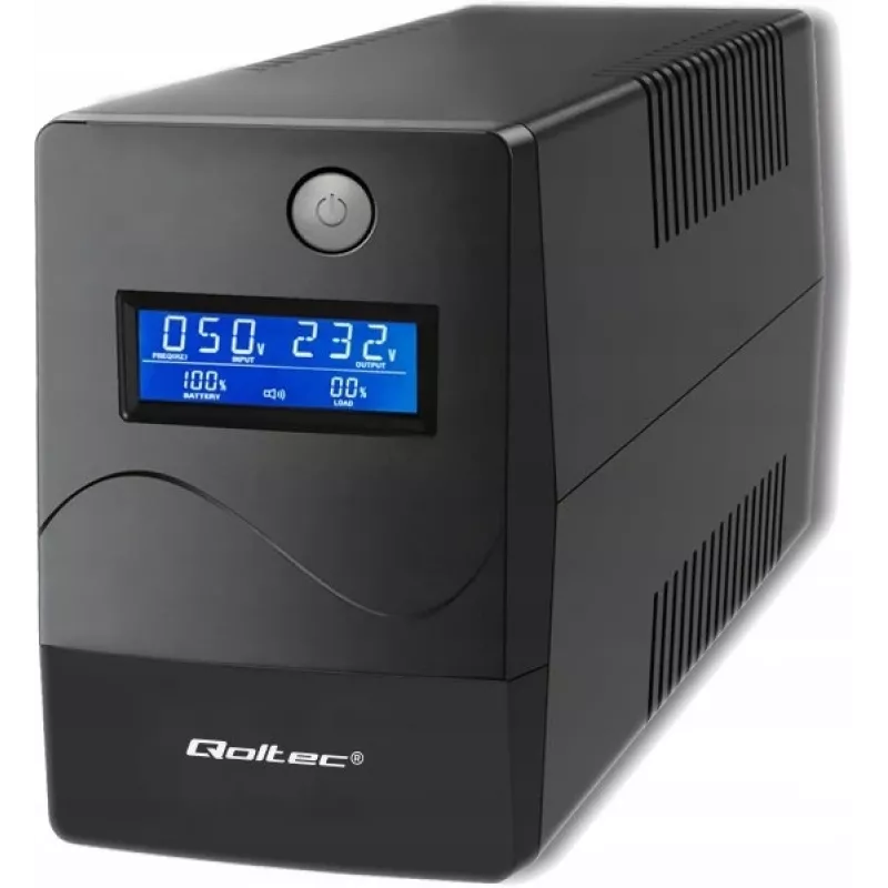 Qoltec Monolith nepārtrauktās barošanas avots (UPS) Double-conversion (Online) 0.45 kVA 240 W 2 AC kontaktligzdas