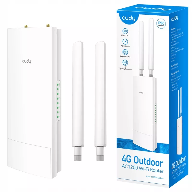 Cudy LT500 bezvadu maršrutētājs Fast Ethernet divjoslu (2.4 GHz / 5 GHz) 4G balts