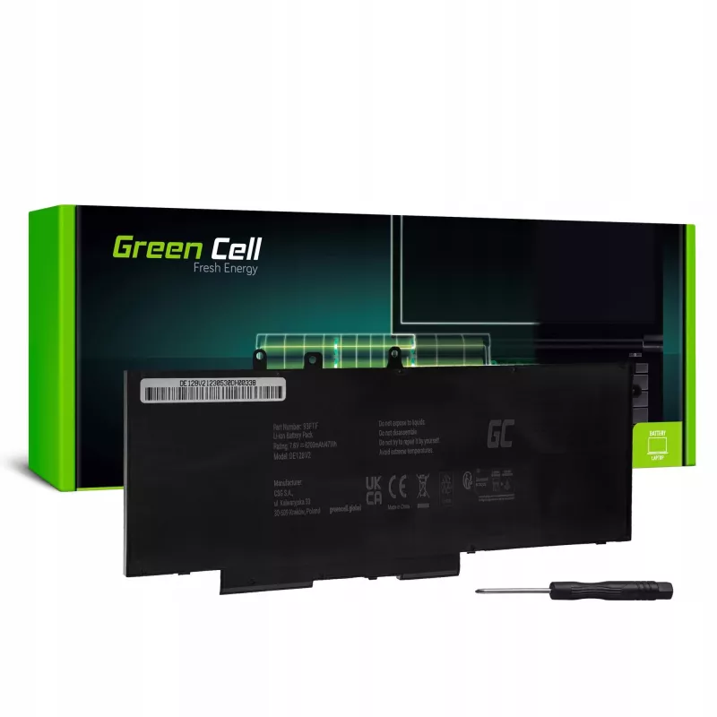 Green Cell GC-DE128V2 klēpjdatora akumulators 7,6 V 6000 mAh Dell baterijām