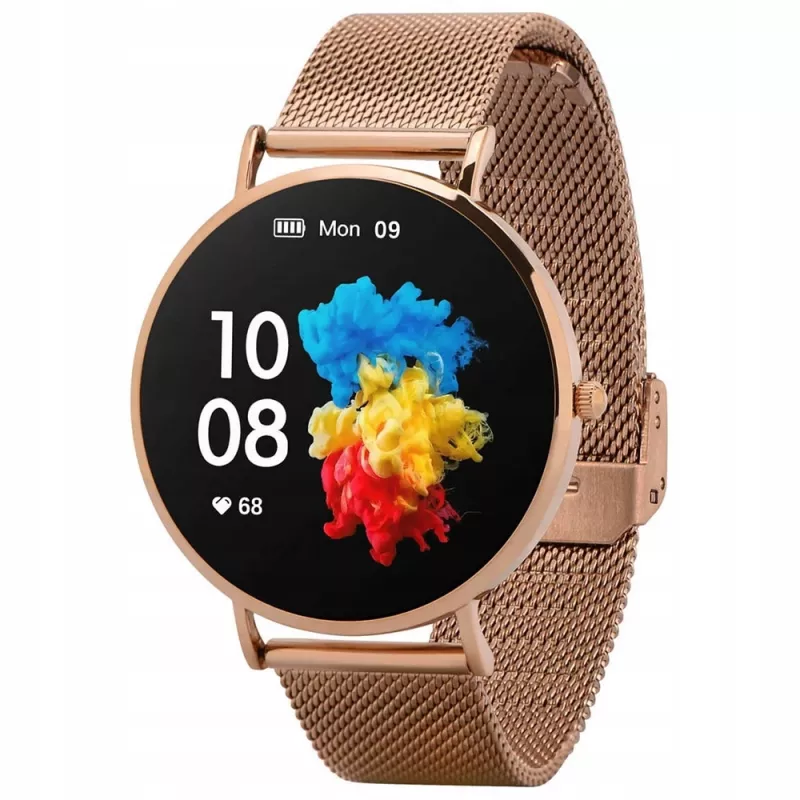 Viedpulkstenis Garett Verona Gold Steel AMOLED Bluetooth IP67 GPS SMS
