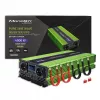 Qoltec Monolith sprieguma pārveidotājs | Akumulatora uzlāde | UPS | 2000W | 4000W | 12V uz 230V | Tīrs sinusoidāls | LCD melns-zaļš