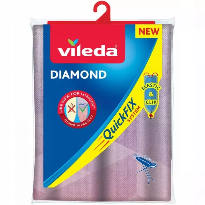 Gludināmā dēļa pārvalks VILEDA Dimond 173333 standarta dēļiem 1200×380 mm, kokvilna/putas, karstumizturīgs līdz 200°C