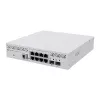 Pārvaldāms L3 slēdzis MikroTik CRS310-8G+2S+IN — 8× 2.5G RJ-45, 2× SFP+, PoE, 1U rack montāža, Balts