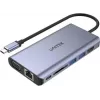 UNITEK uHUB O8+ Vadu USB 3.2 Gen 1 Type-C pelēks 100W Power Delivery