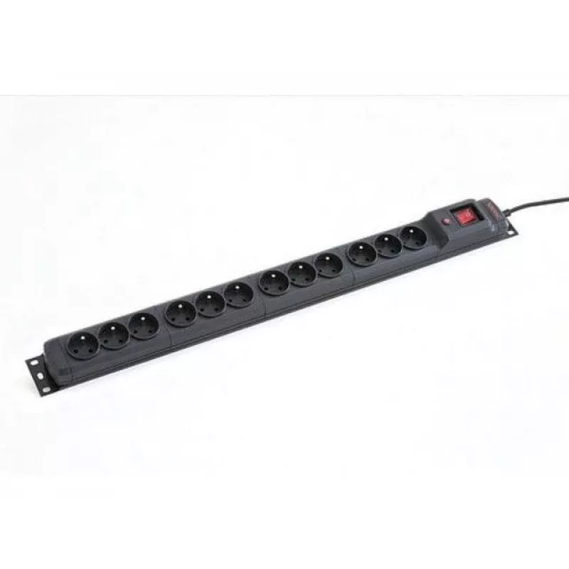 Armac M12 19 collu statīva strāvas sadalītājs, 12x 230V, vertikāls, 1,5m, melns (M12/15/CZ)