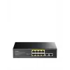 Tīkla slēdzis Cudy FS1010PG — 10/100 Mbps, 8 PoE porti, 2 augšupielādes porti, 120 W PoE budžets, metāla korpuss