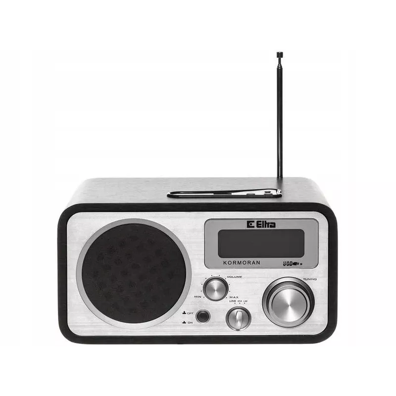 Portatīvais radio ELTRA Kormoran analogais FM LW LCD melns sudraba