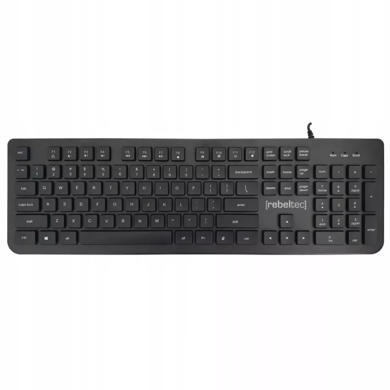 USB multivides tastatūra Rebeltec RBLKLA00042 — pilna izmēra, melna