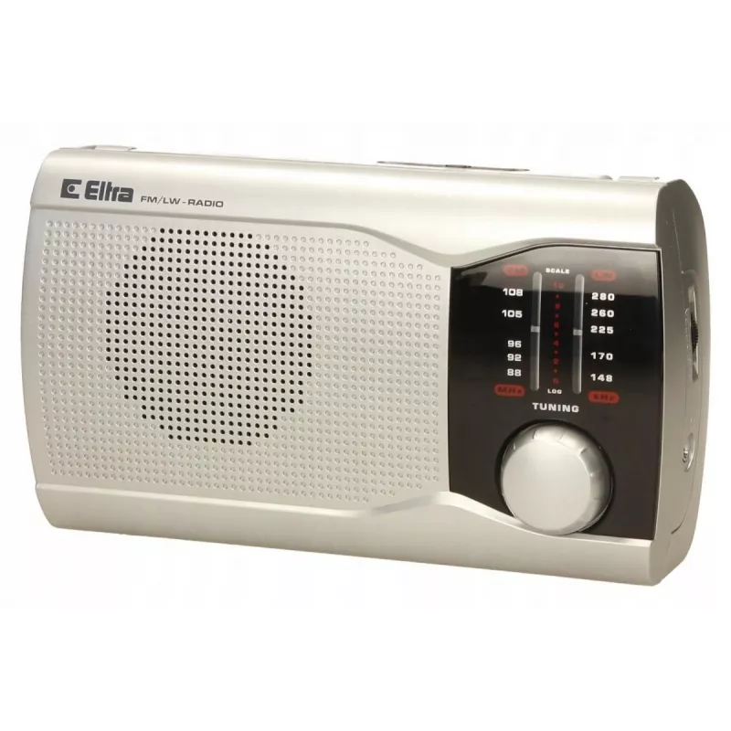 Portable Eltra EWA Silver Radio — AM/FM Receiver, Battery-Powered