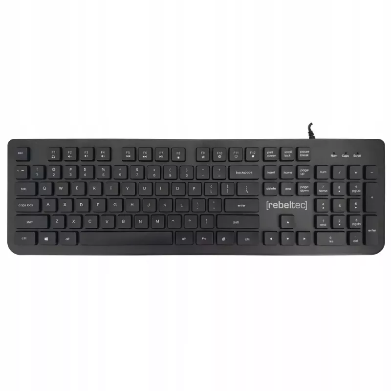 Vadu USB pilna izmēra tastatūra Rebeltec Spiro RBLKLA00041 — melna