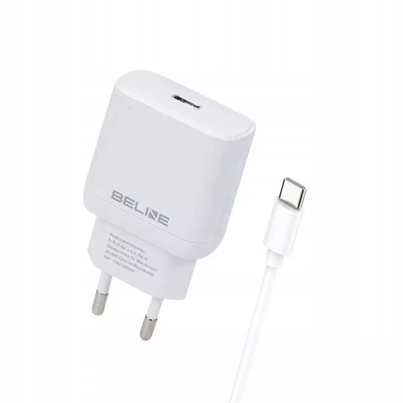 Lādētājs 30W USB-C Beline Beli02177 balts ar USB-C kabeli