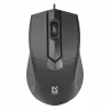 Vadu optiskā labās rokas pele DEFENDER Optimum MB-270, 1000 DPI, USB Type-A, 3 pogas, melna, 1,5 m kabelis