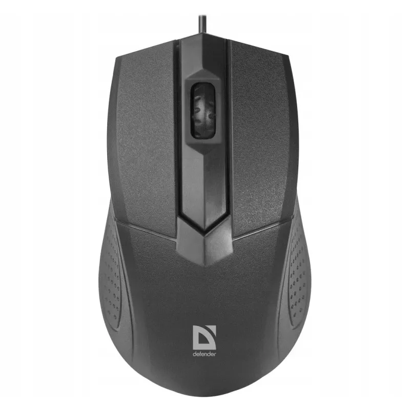 Vadu optiskā labās rokas pele DEFENDER Optimum MB-270, 1000 DPI, USB Type-A, 3 pogas, melna, 1,5 m kabelis