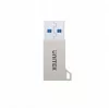 USB-A savienotāju adapteris Unitek A1034NI, sudrabains, USB 2.0/3.2 Gen1, līdz 5 Gbit/s, cinka korpuss, 36×16,7×5,7 mm