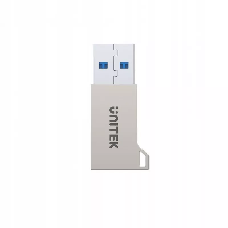 USB-A savienotāju adapteris Unitek A1034NI, sudrabains, USB 2.0/3.2 Gen1, līdz 5 Gbit/s, cinka korpuss, 36×16,7×5,7 mm
