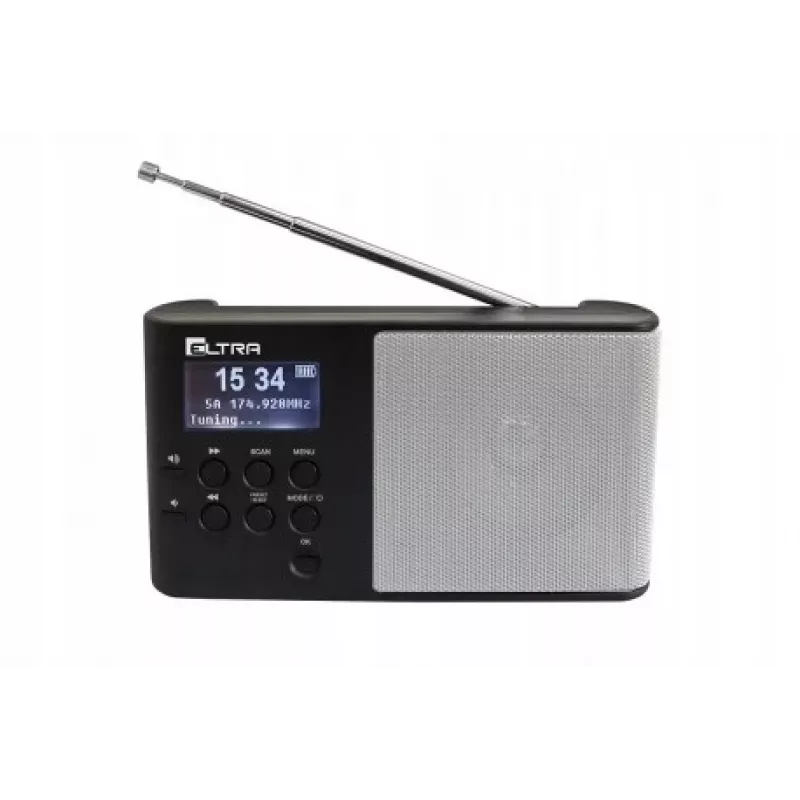 Galda DAB+ radio Eltra modelis sudraba krāsā