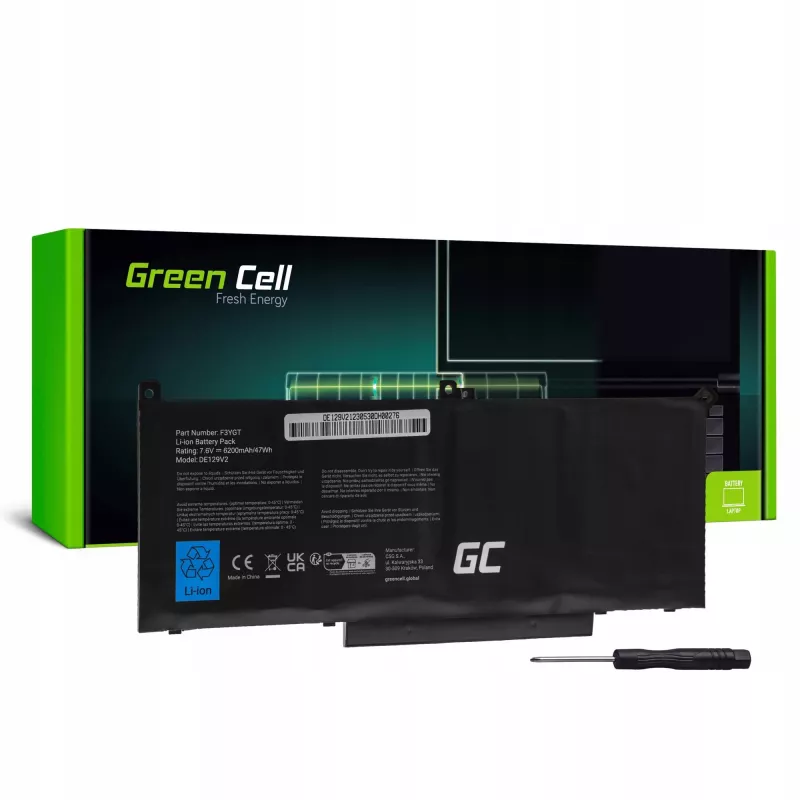 Klēpjdatora akumulators F3YGT 7,6V 6200mAh Dell Latitude 7280 7290 7380 7490