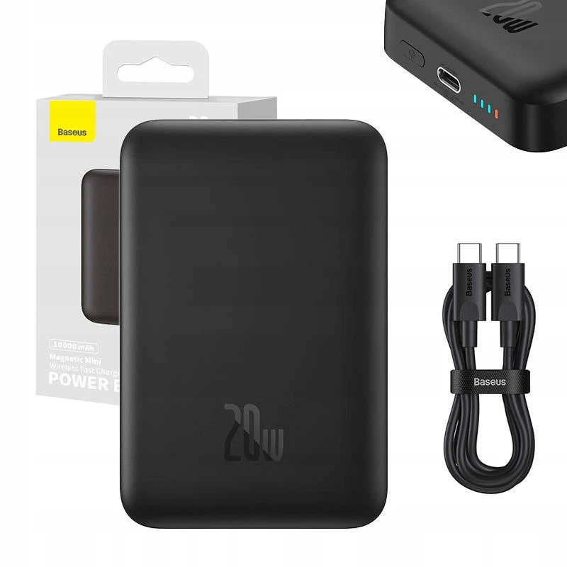 Baseus magnētiskais barošanas bloks bezvadu MagSafe uzlāde 10000mAh 20W
