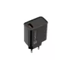 NATEC maiņstrāvas ātrās uzlādes iekštelpu vadu lādētājs Ribera — 18W (5–15V, līdz 3A), 1× USB-A, Huawei FCP/SCP, melns