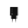 NATEC maiņstrāvas ātrās uzlādes iekštelpu vadu lādētājs Ribera — 18W (5–15V, līdz 3A), 1× USB-A, Huawei FCP/SCP, melns