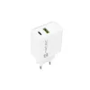 Iekštelpu maiņstrāvas ātrās uzlādes lādētājs NATEC RIBERA 12V 20W USB-C PD 3.0 + USB-A Samsung AFC balts