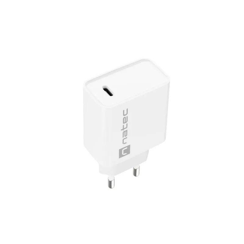 Iekštelpu USB-C ātrais lādētājs NATEC RIBERA 12V 20W Quick Charge 3.0 balts