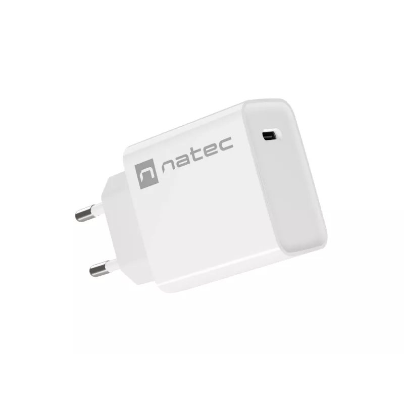 Iekštelpu USB-C ātrais lādētājs NATEC RIBERA 12V 20W Quick Charge 3.0 balts