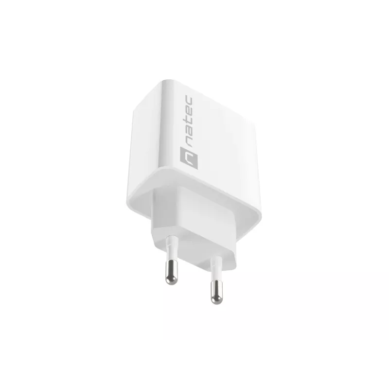 Iekštelpu USB-C ātrais lādētājs NATEC RIBERA 12V 20W Quick Charge 3.0 balts