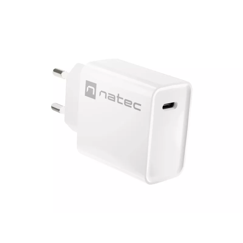 Iekštelpu USB-C ātrais lādētājs NATEC RIBERA 12V 20W Quick Charge 3.0 balts