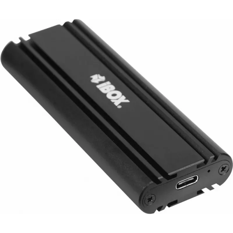 SSD korpuss IBOX HD-07 1x M.2 diskam, USB 3.2 Gen 2 (10 Gbit/s), USB-C, melns