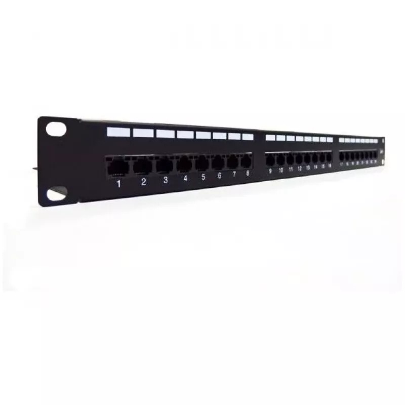 Sadales panelis 19 inch 24 porti, CAT6, S/FTP, 1U, kabeļu atbalsts, melns (komplekts)