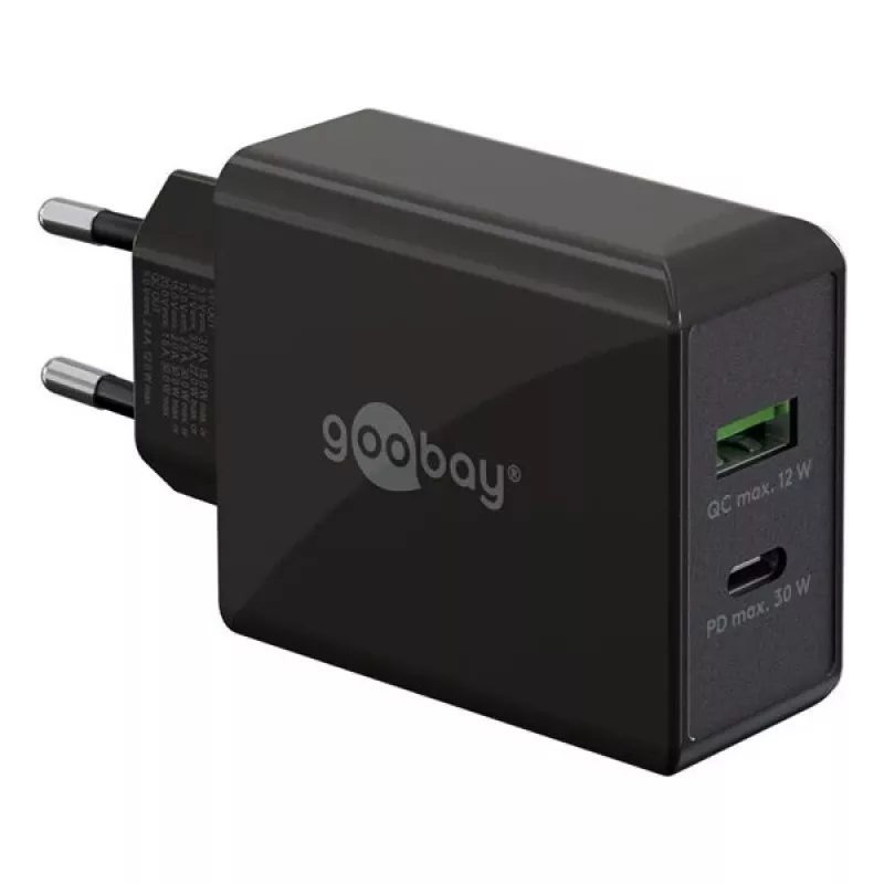 Wentronic 61673 lādētājs mobilajām ierīcēm universāls melns maiņstrāvas ātrā uzlāde iekštelpām (61673)