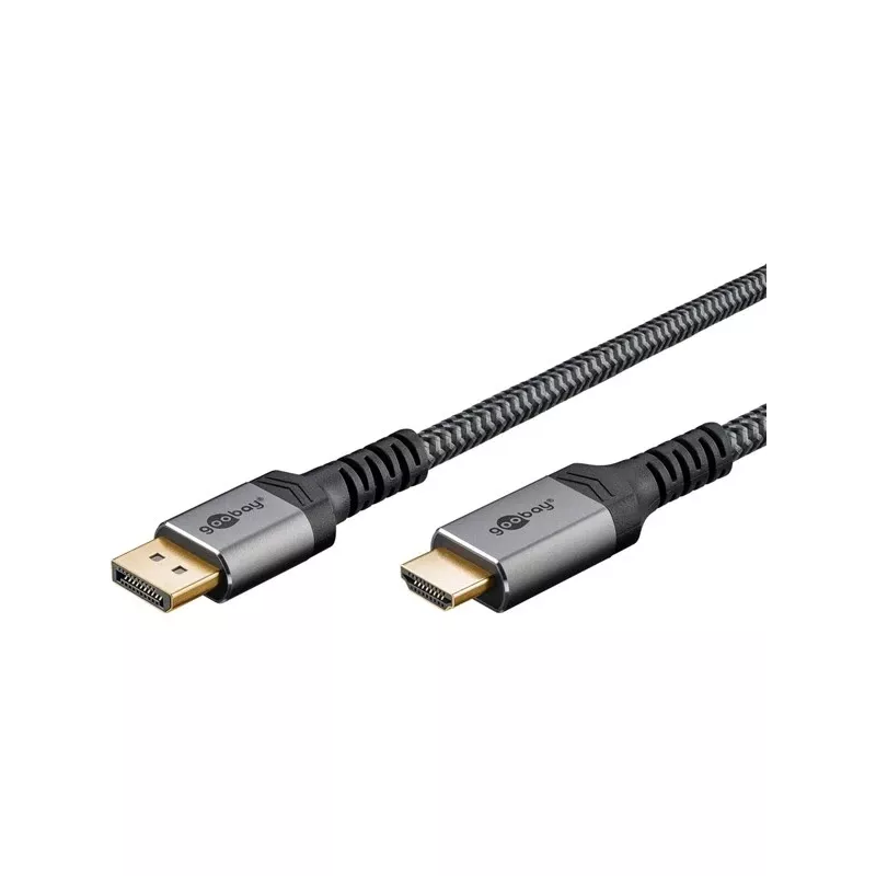 Goobay 65268 Video kabeļa adapteris 1 m DisplayPort HDMI Pelēks (65268)
