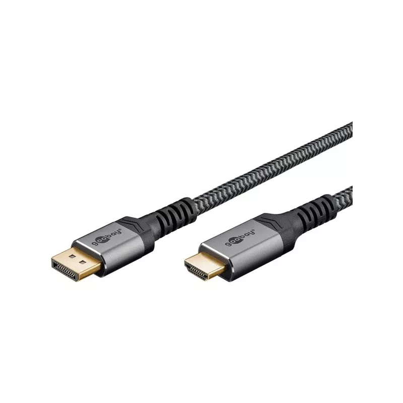 Goobay 65269 Video kabeļa adapteris 2 m DisplayPort HDMI Pelēks (65269)