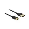 DeLOCK plāns Premium - Video/Audio/Tīkla kabelis - HDMI - 36 AWG - HDMI, 19 kontaktu (V) - uz - Mini-HDMI, 19 kontaktu (V) - 2,0m - Trīskārša izolācija - Melns (84778)