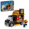 LEGO City Burger Van Pārtikas Kravas Auto Rotaļlieta 5+ Gadiem Zēniem un Meitenēm Transportlīdzekļa Būvēšanas Rotaļlietas Virtuves Komplekts ar Pārdevēja Minifigūru un Piederumiem