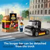 LEGO City Burger Van Pārtikas Kravas Auto Rotaļlieta 5+ Gadiem Zēniem un Meitenēm Transportlīdzekļa Būvēšanas Rotaļlietas Virtuves Komplekts ar Pārdevēja Minifigūru un Piederumiem