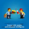 LEGO City Burger Van Pārtikas Kravas Auto Rotaļlieta 5+ Gadiem Zēniem un Meitenēm Transportlīdzekļa Būvēšanas Rotaļlietas Virtuves Komplekts ar Pārdevēja Minifigūru un Piederumiem
