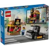 LEGO City Burger Van Pārtikas Kravas Auto Rotaļlieta 5+ Gadiem Zēniem un Meitenēm Transportlīdzekļa Būvēšanas Rotaļlietas Virtuves Komplekts ar Pārdevēja Minifigūru un Piederumiem