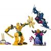 LEGO NINJAGO Arina kaujas meha darbības figūra, nindzju rotaļlieta 4+ gadus veciem zēniem, meitenēm un bērniem, Dragons Rising komplekts ar Arina minifigūru un mini Katu