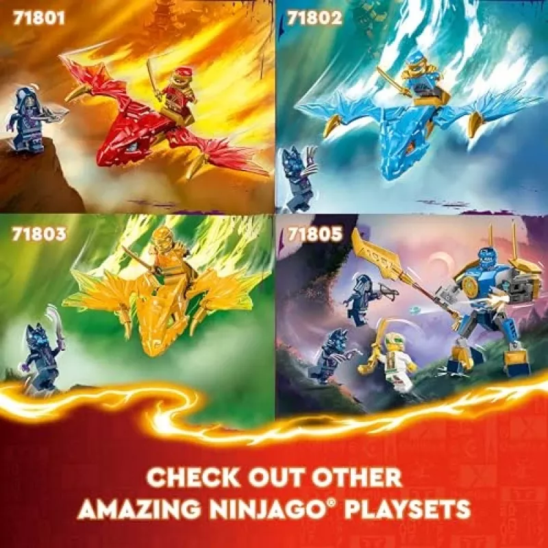 LEGO NINJAGO Arina kaujas meha darbības figūra, nindzju rotaļlieta 4+ gadus veciem zēniem, meitenēm un bērniem, Dragons Rising komplekts ar Arina minifigūru un mini Katu